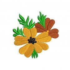 Vibrant Autumn Floral Wreath Applique Embroidery Design (4 Colors, 6.3cm x 6.2cm)