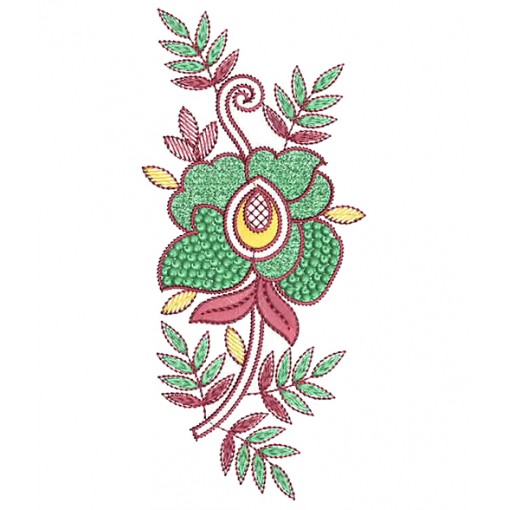 Embroidery Ethnic Flower