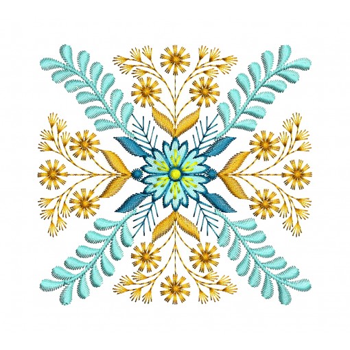 Embroidery Flower Quilt Pattern