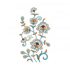Embroidery Flower Vine  For Cotton Jersey