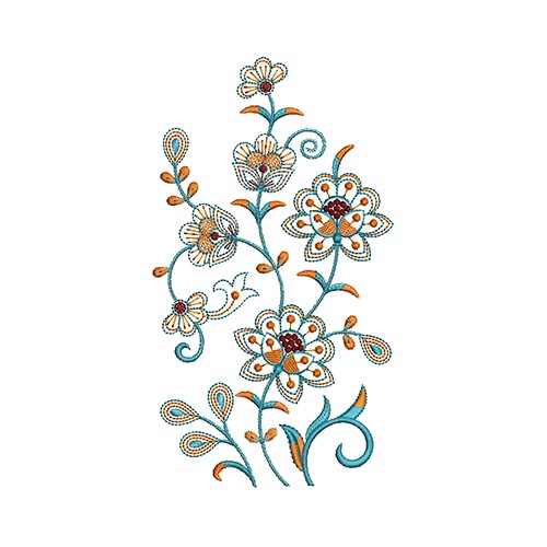 Embroidery Flower Vine  For Cotton Jersey