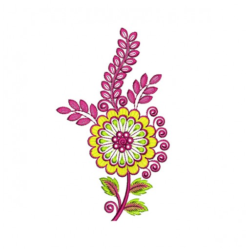 Embroidery For Floral Wine