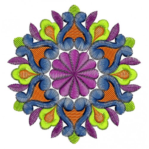 Embroidery Rangoli Pattern For Saree