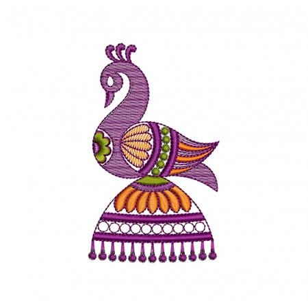 Embroidery With Peacock Jumki