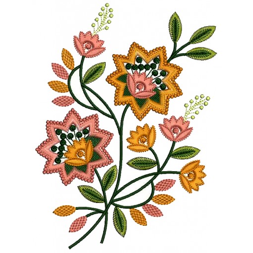 Fancy Dupatta Applique Embroidery Design 25863