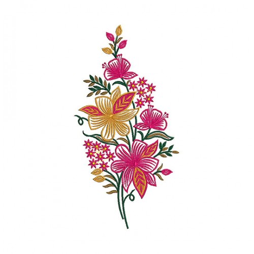 Fantastic Flower Plant Applique Embroidery Design