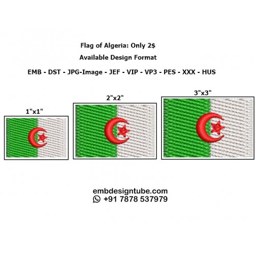Flag of Algeria Embroidery Design 24885