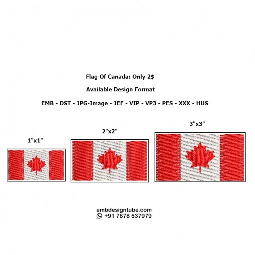 Flag Of Canada Embroidery Design 24890 Flag Of Canada Embroidery Design 24890