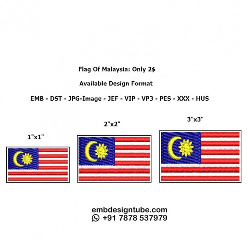 Flag Of Malaysia Embroidery Design 24889 Flag Of Malaysia Embroidery Design 24889