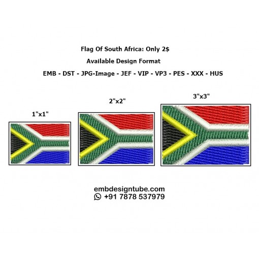 Flag Of South Africa Embroidery Design 24888 Flag Of South Africa Embroidery Design 24888