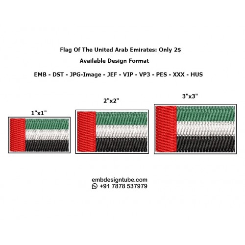 Flag Of The United Arab Emirates Embroidery Design 24887