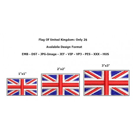 Flag Of United Kingdom Embroidery Design 24891