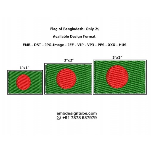 Flag Of Bangladesh Embroidery Design 24886 Flag Of Bangladesh Embroidery Design 24886