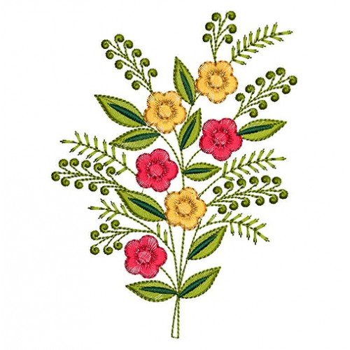 Floral Applique Butta Embroidery Design