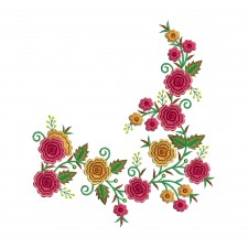 Floral Corner Embroidery Design