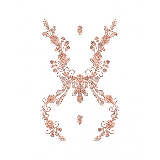 Floral Curtain Embroidery Design