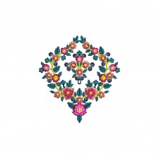 Floral Folk Embroidery Design