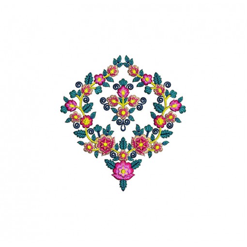 Floral Folk Embroidery Design