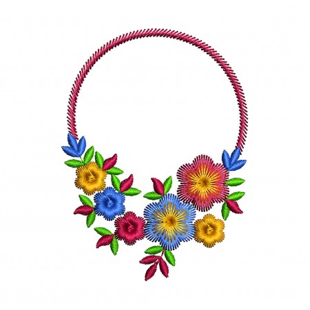 Floral Frame Embroidery Design
