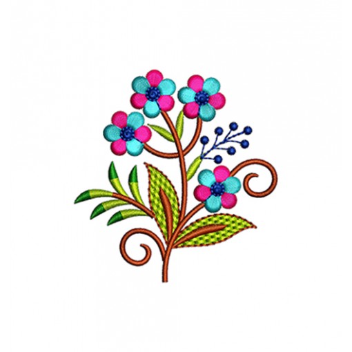 Floral Motif Embroidery For Yoke Dress
