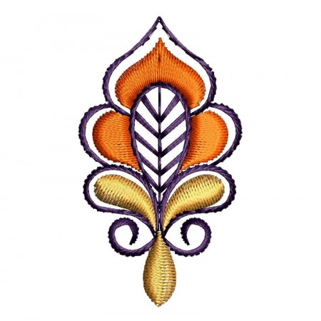 Floral Scroll Embroidery Pattern