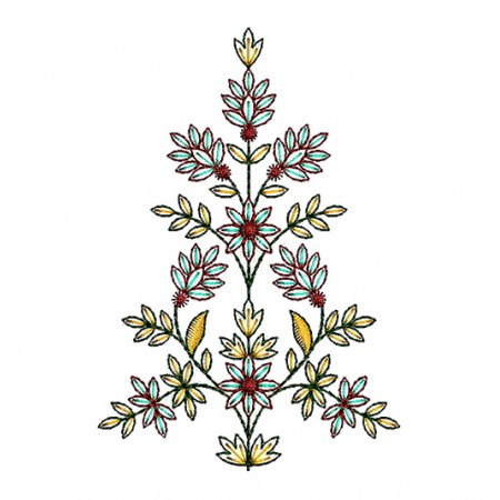 Floral Tree Embroidery Design