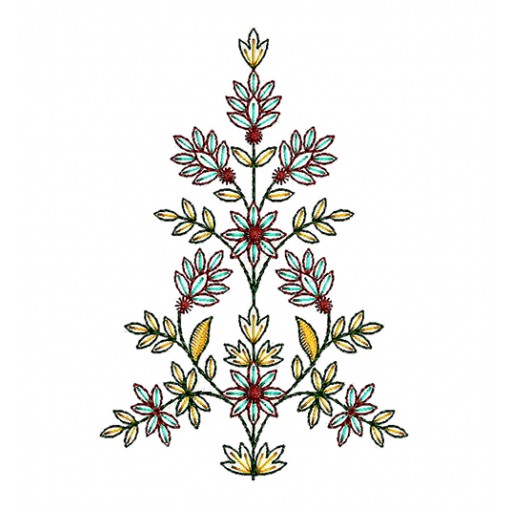 Floral Tree Embroidery Design