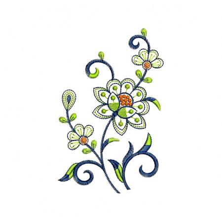 Floral Vine Embroidery Pattern