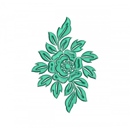 Flourish Rose Embroidery Design