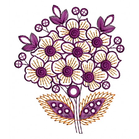 Flower Buke Applique Embroidery Design 26171