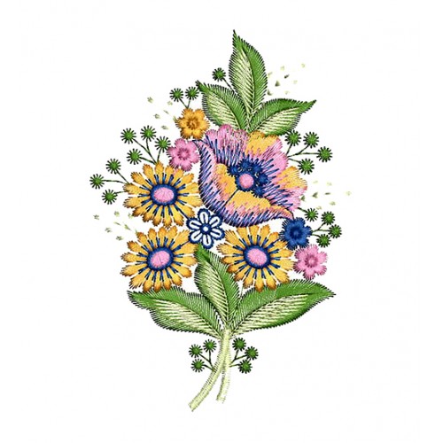 Flower Bunch Embroidery Design