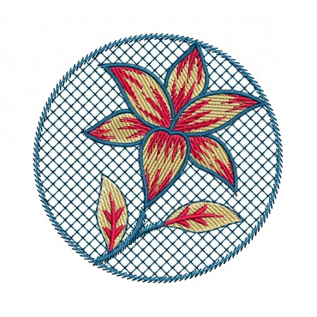 Flower Circle Embroidery Design