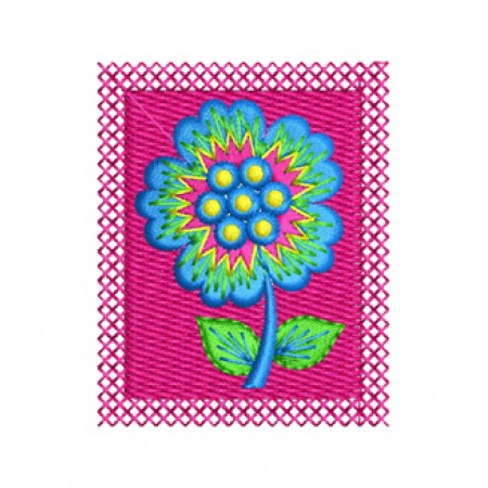 Flower In Frame Embroidery Pattern