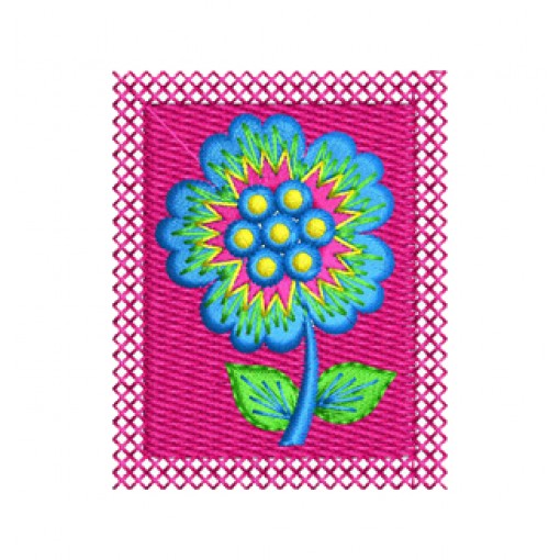 Flower In Frame Embroidery Pattern
