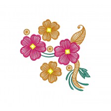 Flower Patch Embroidery For Curtain