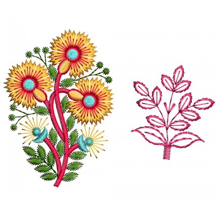 Flower Plant Embroidery Design