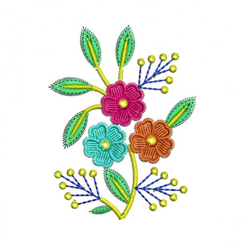 Flower Trio Embroidery Patch