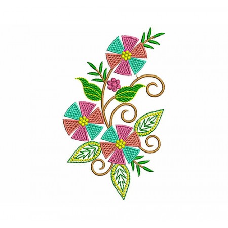 Flower Trion Embroidery Applique