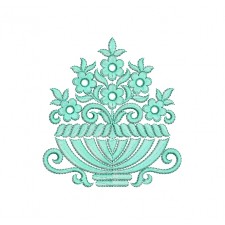 Flower Vase Embroidery Design