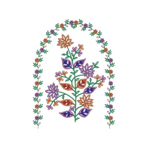 Flower Vine Applique Embroidery 