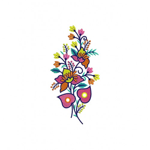 Flower Vine Embroidery Design