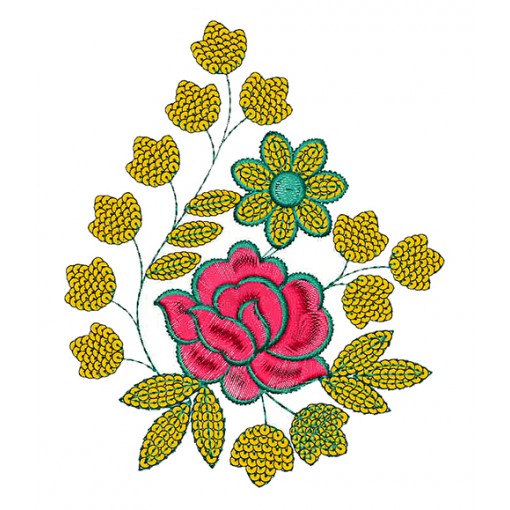 Flower With Sequins Embroidery Patch