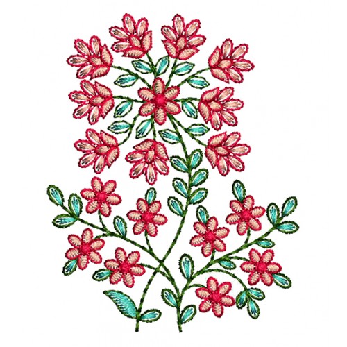 Flower Branch Embroidery Applique
