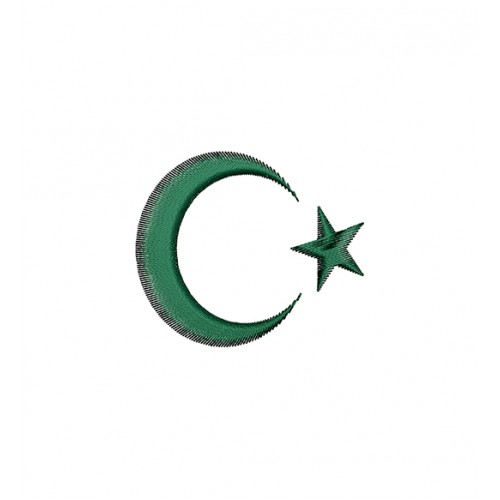 Islamic Crescent Symbol Embroidery Design