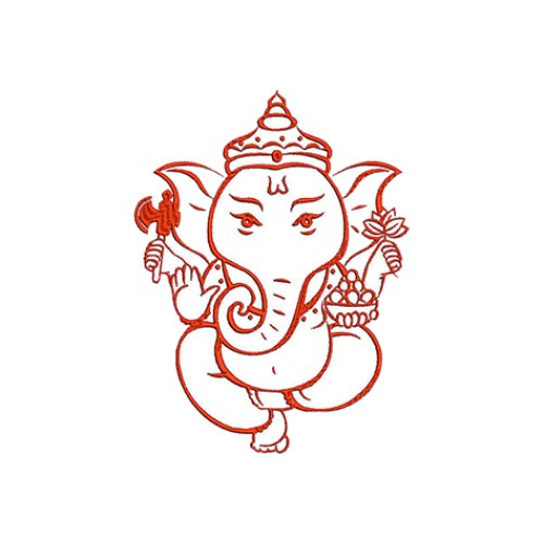 Ganesha Outline Embroidery For Kurtas