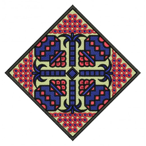 Geometric Square Embroidery Pattern