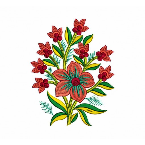 Girls Denim Trouser Applique Embroidery Design