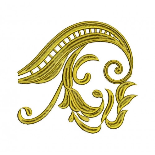 Golden Swiral Embroidery Design