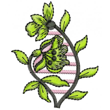 Green Leaf Applique Embroidery Design 26143