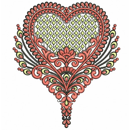Heart Machine Embroidery Design 25563